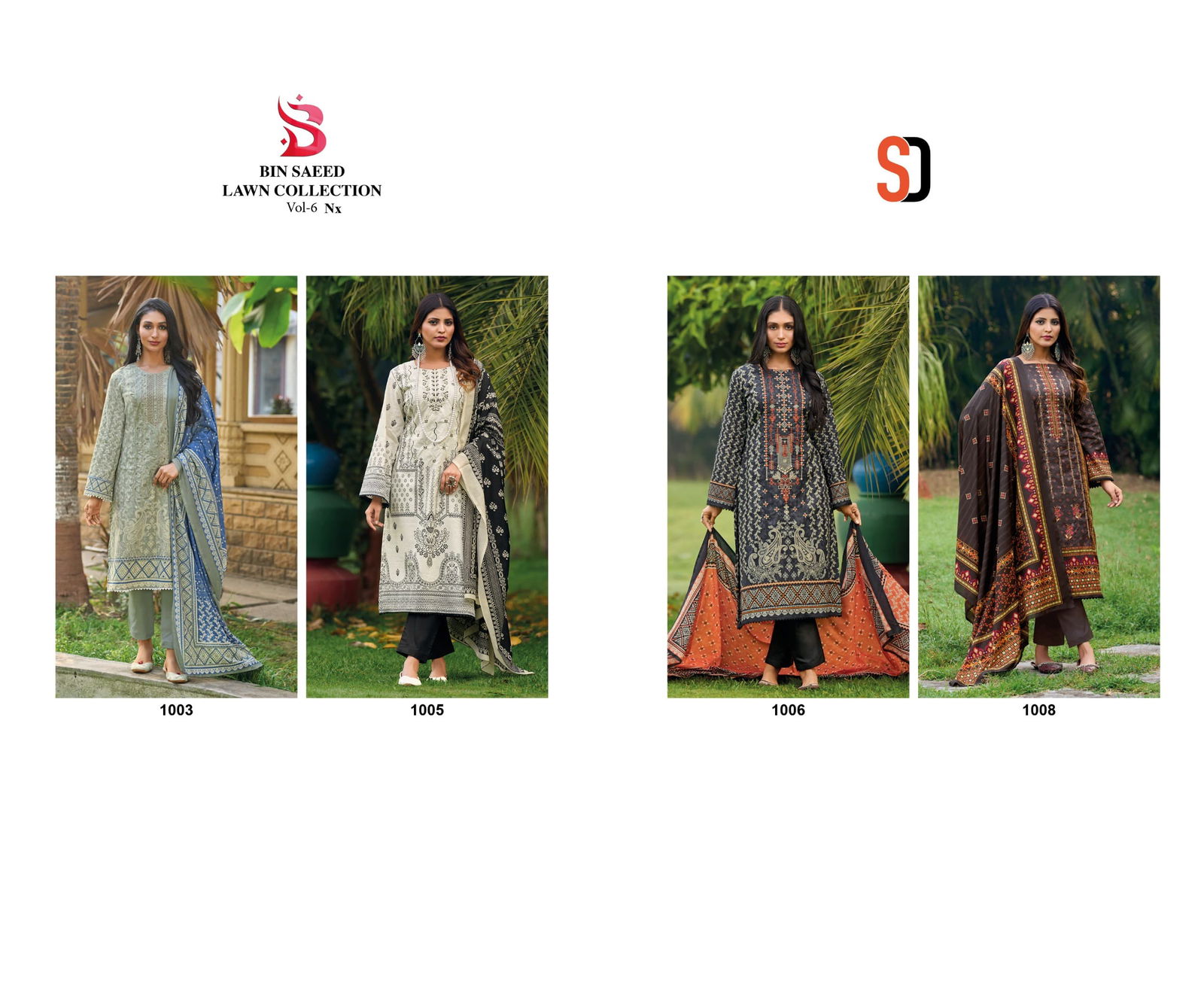 Bin Saeed Lawn Collection Vol 6 Nx By Shraddha Printed Cotton Pakistani Suits Wholesale Online